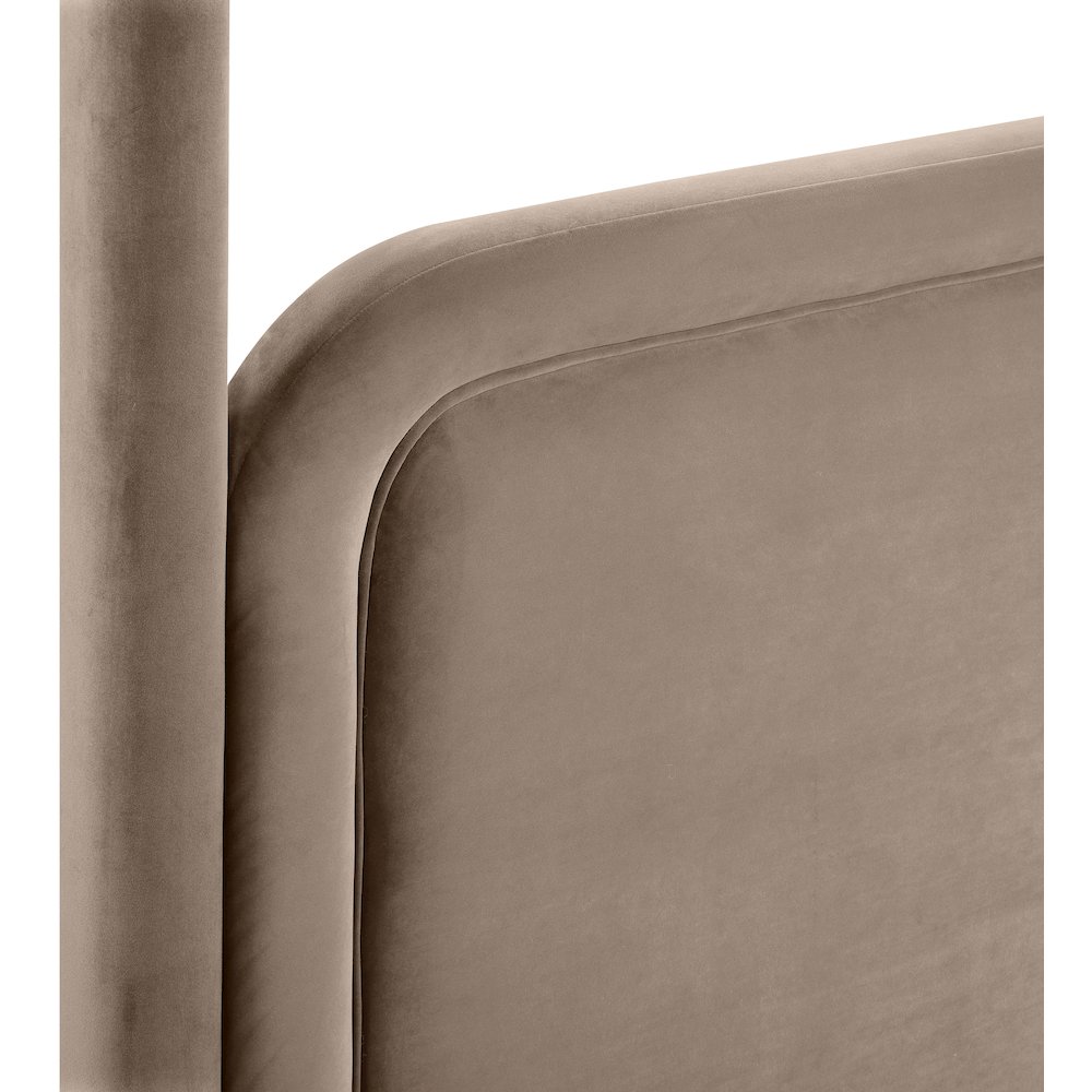 Salina Taupe Velvet Upholstered King Bed