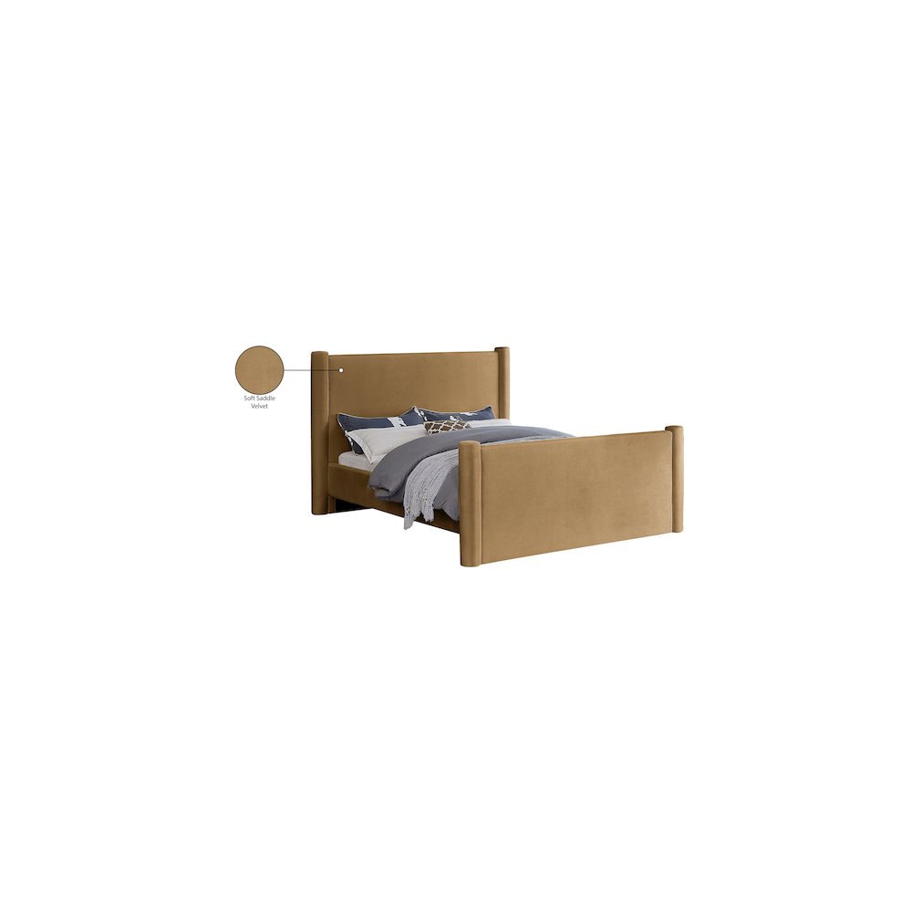 Elias Saddle Velvet Full Bed