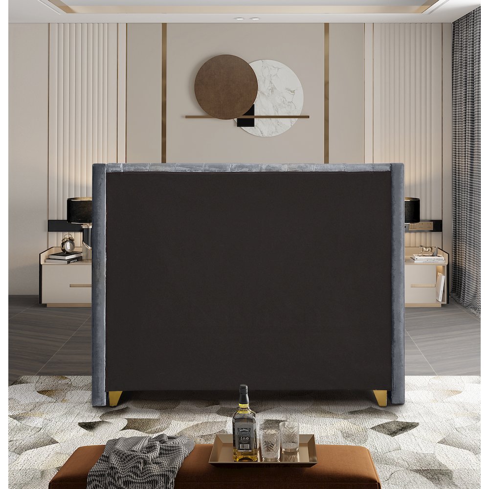Barolo Grey Velvet King Bed