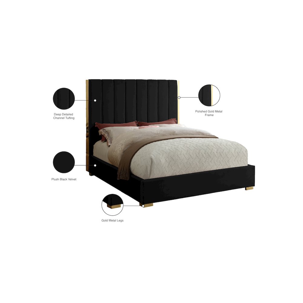 Becca Black Velvet Full Bed