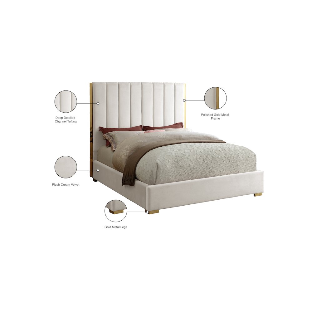 Becca Cream Velvet King Bed