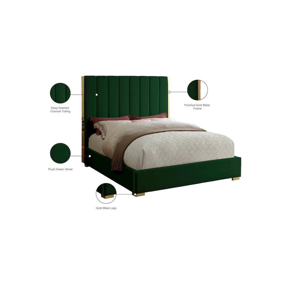 Becca Green Velvet Full Bed