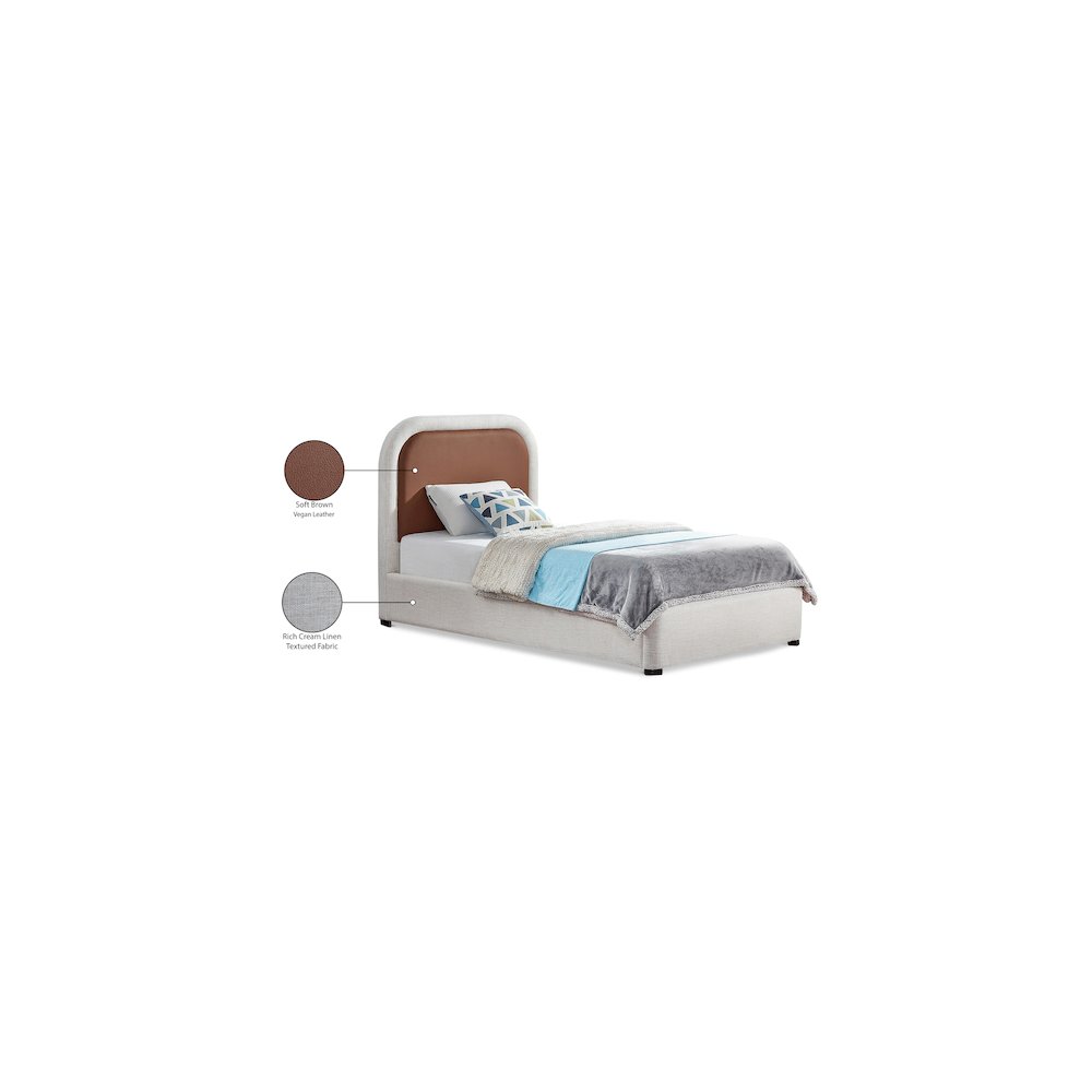Blake Brown Vegan Leather Twin Bed