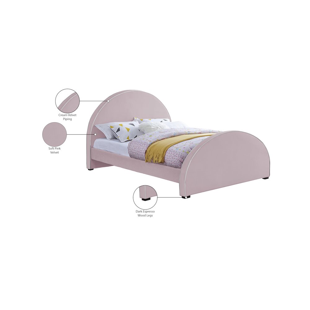 Brody Pink Velvet Full Bed