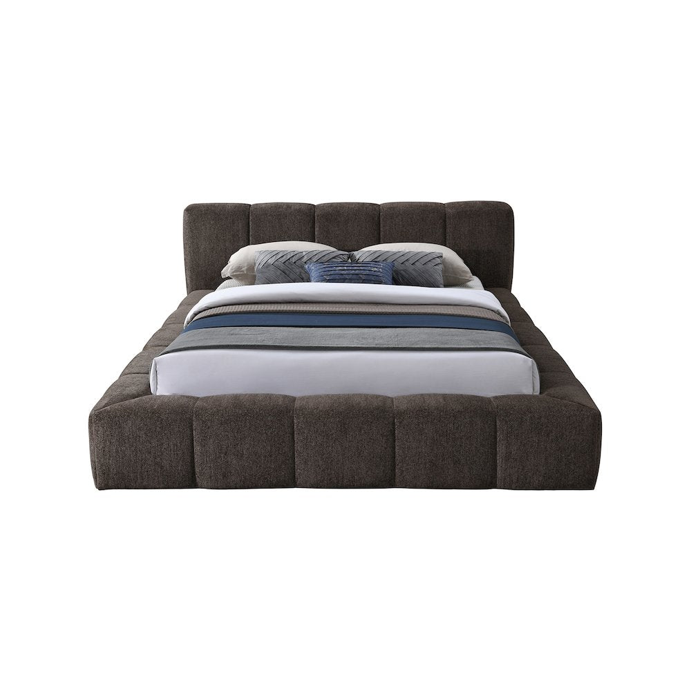 Carlin Brown Chenille Fabric Full Bed