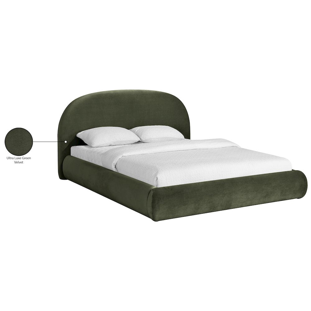 Celine Green Velvet Upholstered Queen Bed