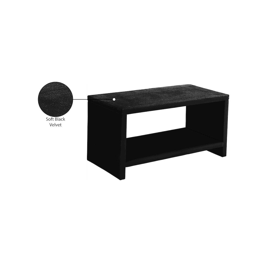 Cleo Black Velvet Night Stand