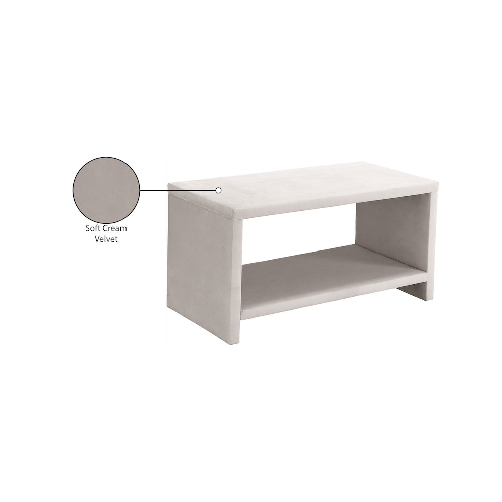 Cleo Cream Velvet Night Stand