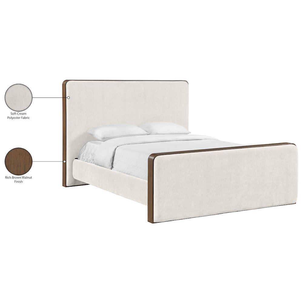 Dalton Cream Fabric Upholstered King Bed