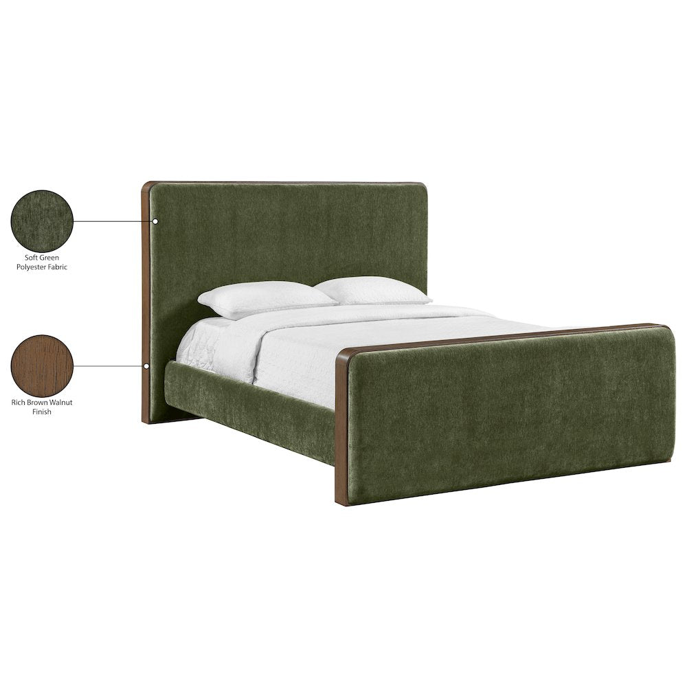 Dalton Green Fabric Upholstered King Bed