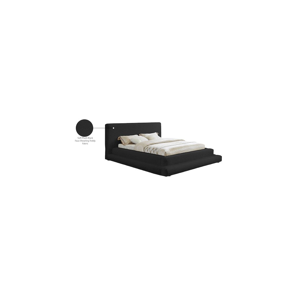 Dane Black Teddy Fabric Full Bed