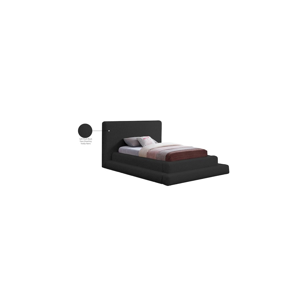 Dane Black Teddy Fabric Twin Bed