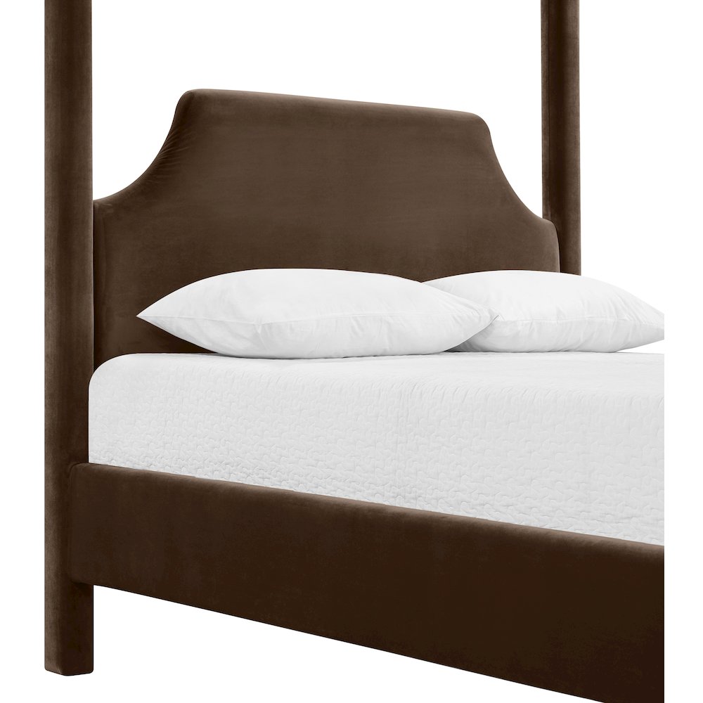Dawson Brown Velvet Upholstered King Bed