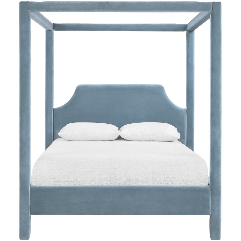 Dawson Light Blue Velvet Upholstered Queen Bed