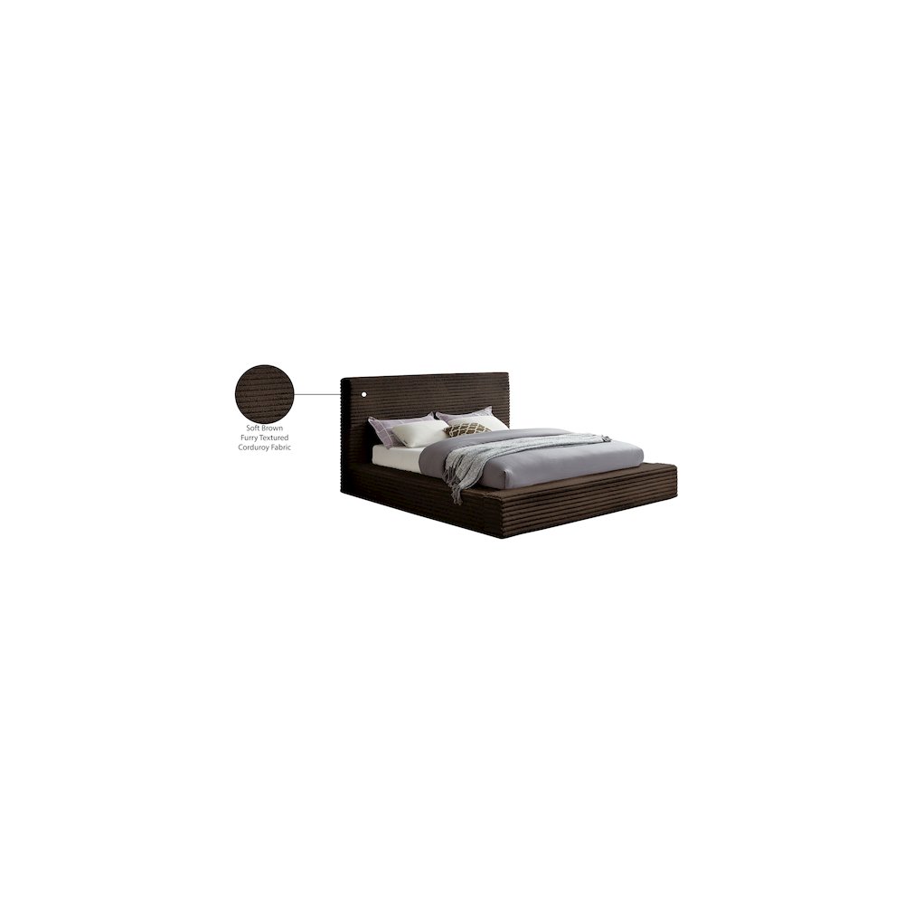 Dexter Brown Corduroy Fabric Full Bed