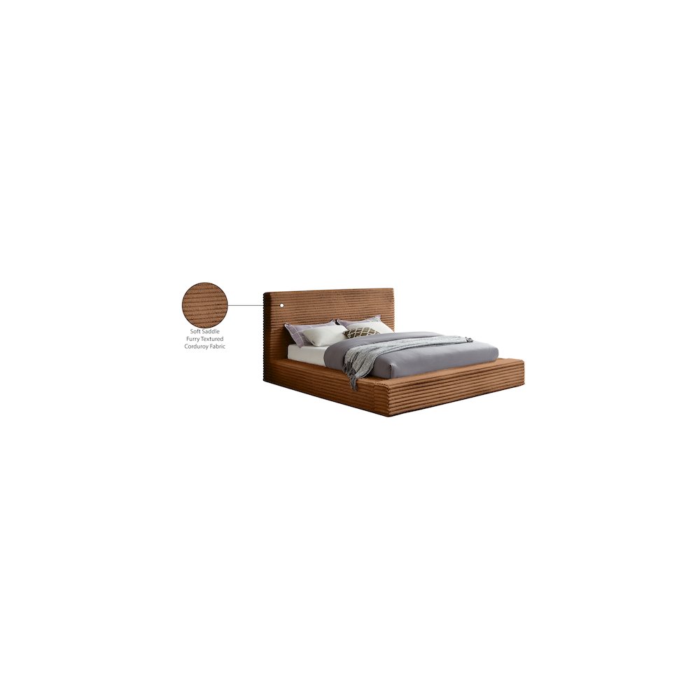 Dexter Saddle Corduroy Fabric King Bed