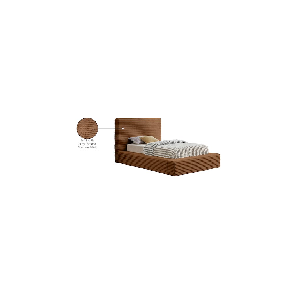 Dexter Saddle Corduroy Fabric Twin Bed