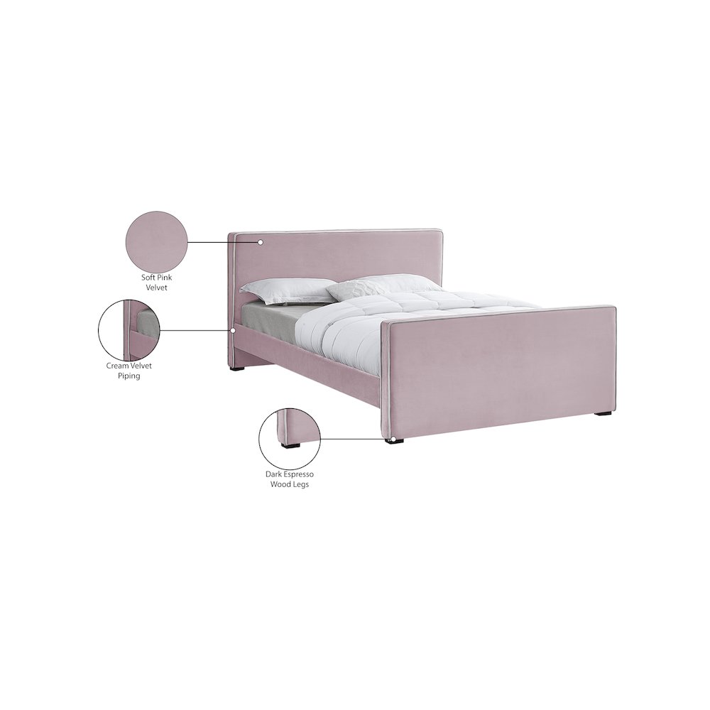 Dillard Pink Velvet Full Bed