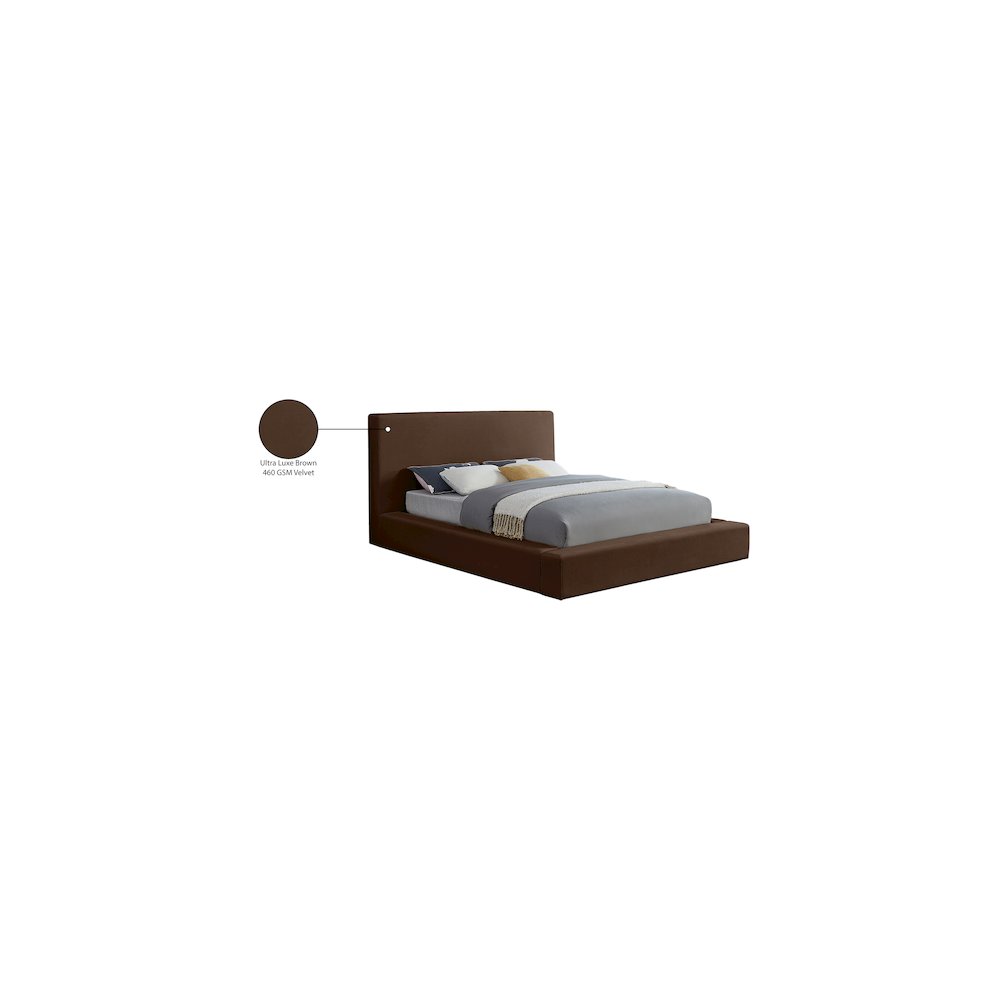 Dorian Brown Velvet King Bed