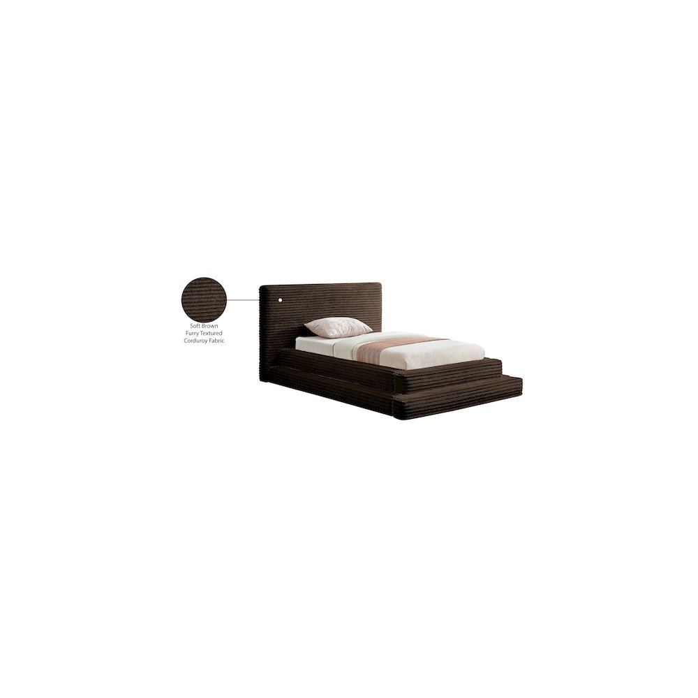 Drew Brown Corduroy Fabric Twin Bed
