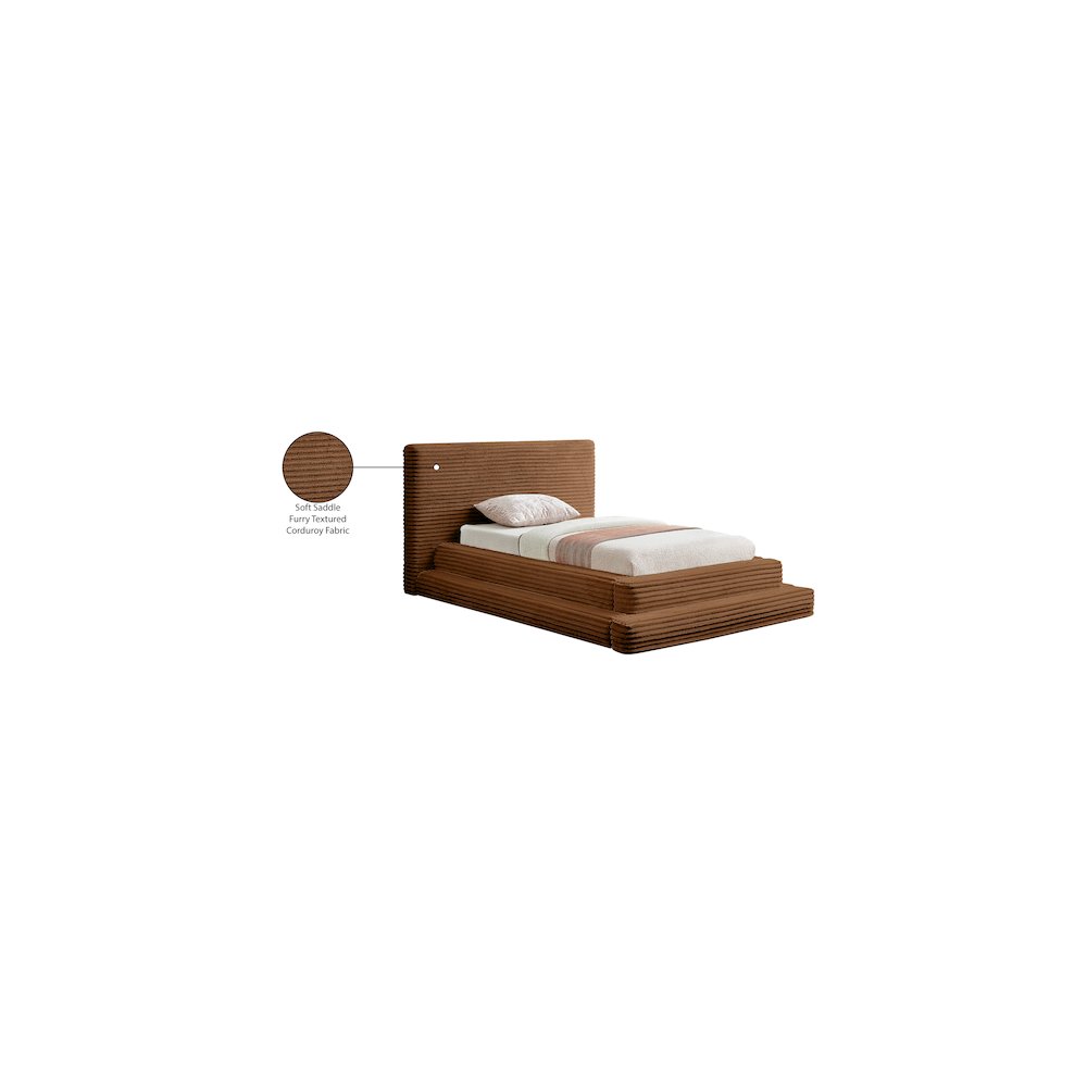 Drew Saddle Corduroy Fabric Twin Bed