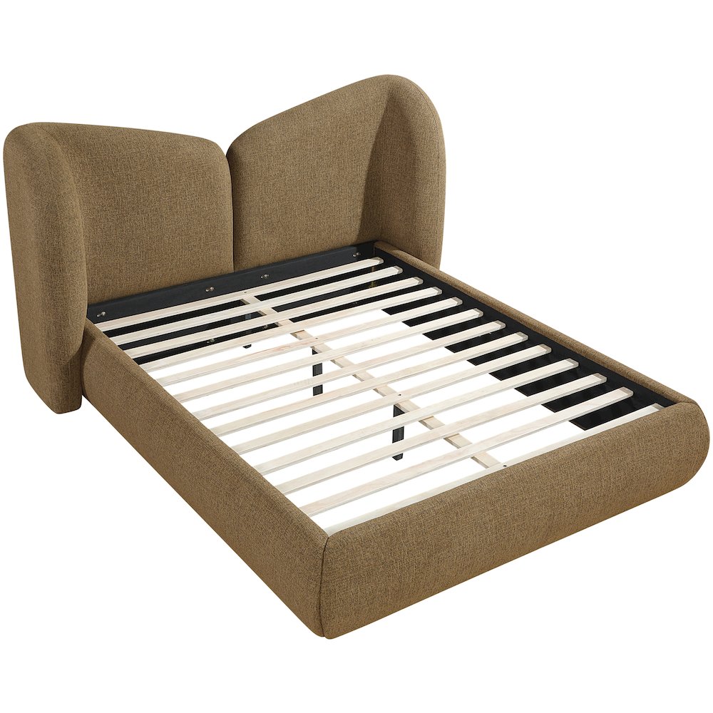 Elowen Brown Chenille Fabric Upholstered King Bed