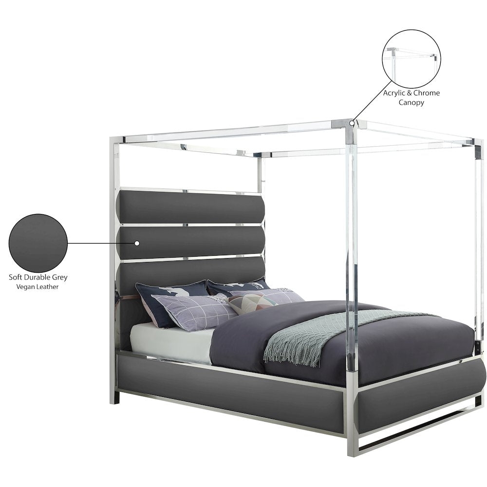 Encore Grey Vegan Leather King Bed