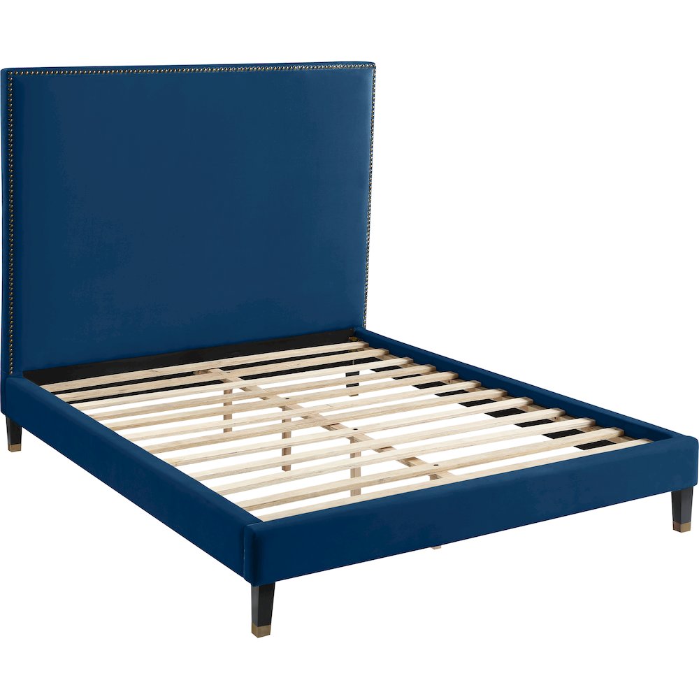 Harlie Navy Velvet King Bed