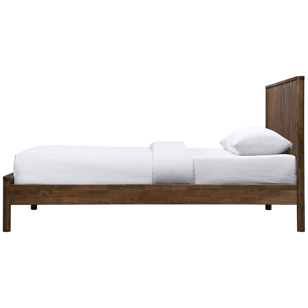 Kivo Walnut Solid Wood Twin Bed