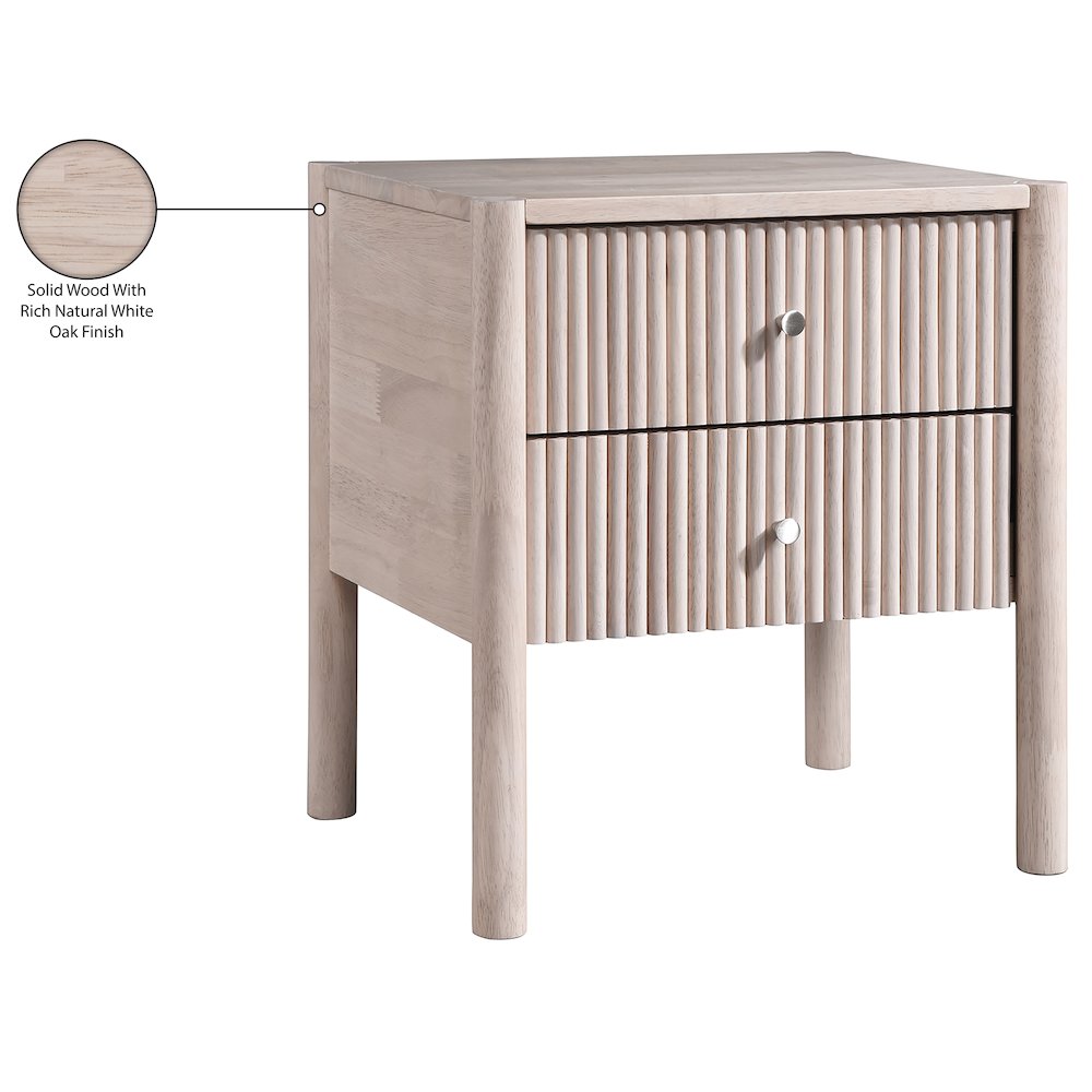 Kivo Natural Solid Wood Nightstand
