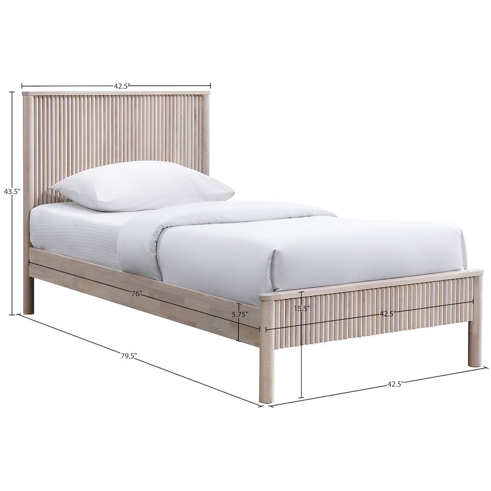 Kivo Natural Solid Wood Twin Bed