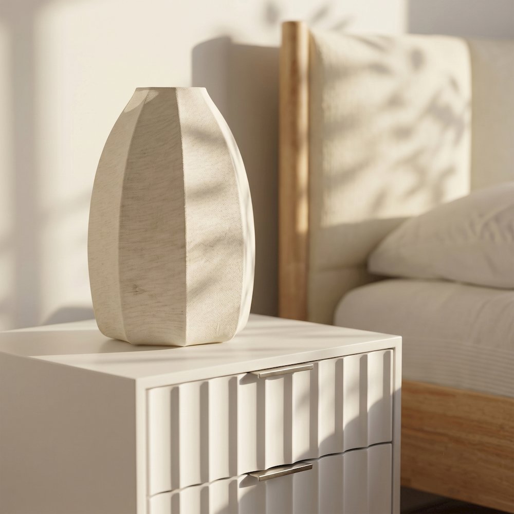 Lumaire Off White Stretch Fabric Table Lamp