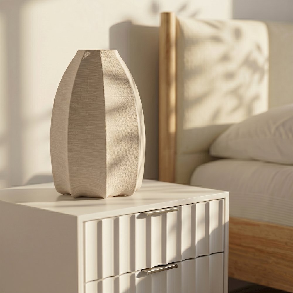 Lumaire Taupe Stretch Fabric Table Lamp