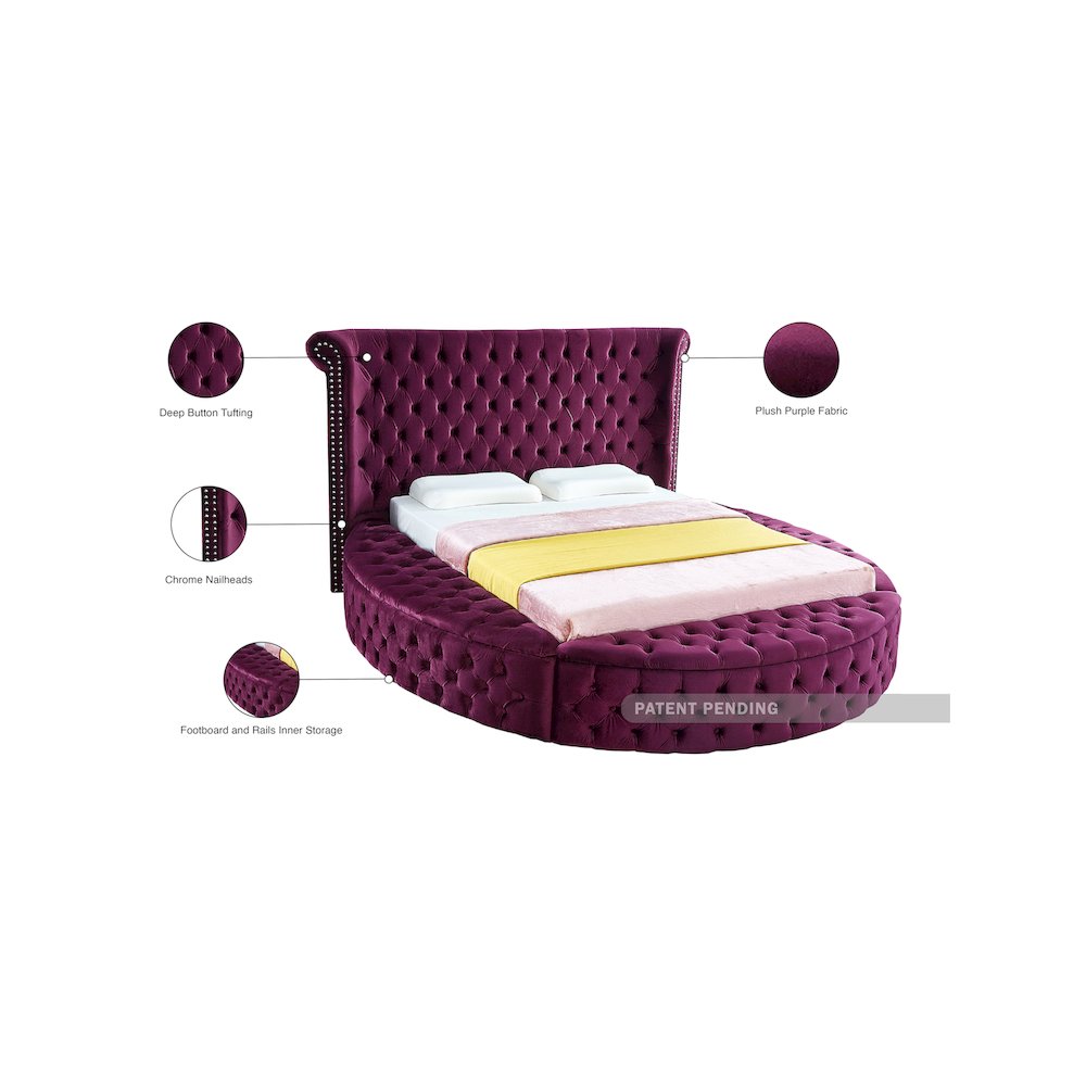 Luxus Purple Velvet Full Bed