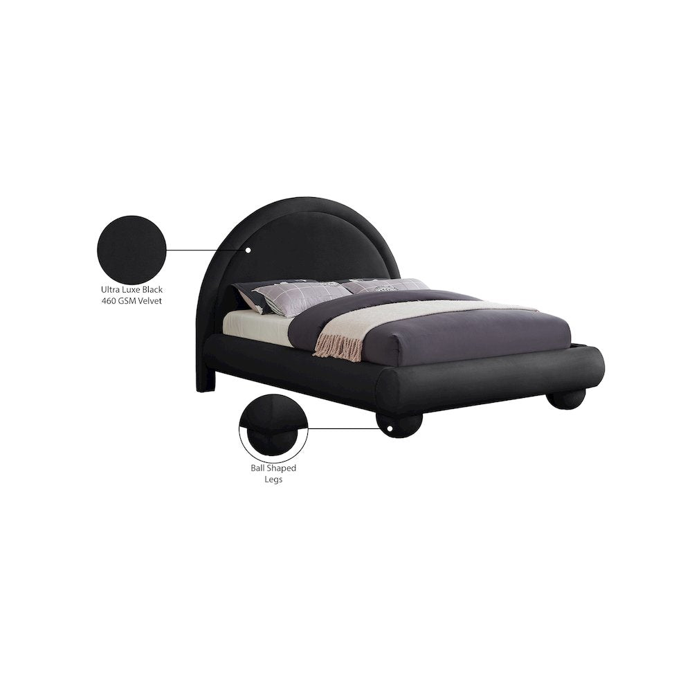 Madrid Black Velvet King Bed