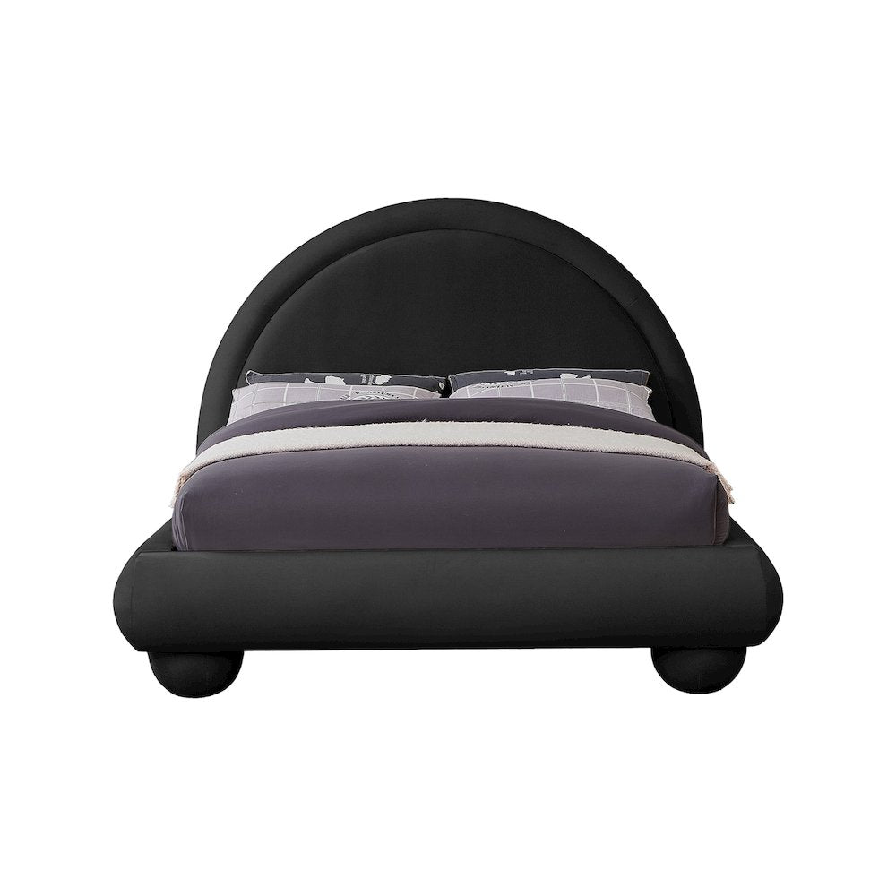 Madrid Black Velvet Queen Bed