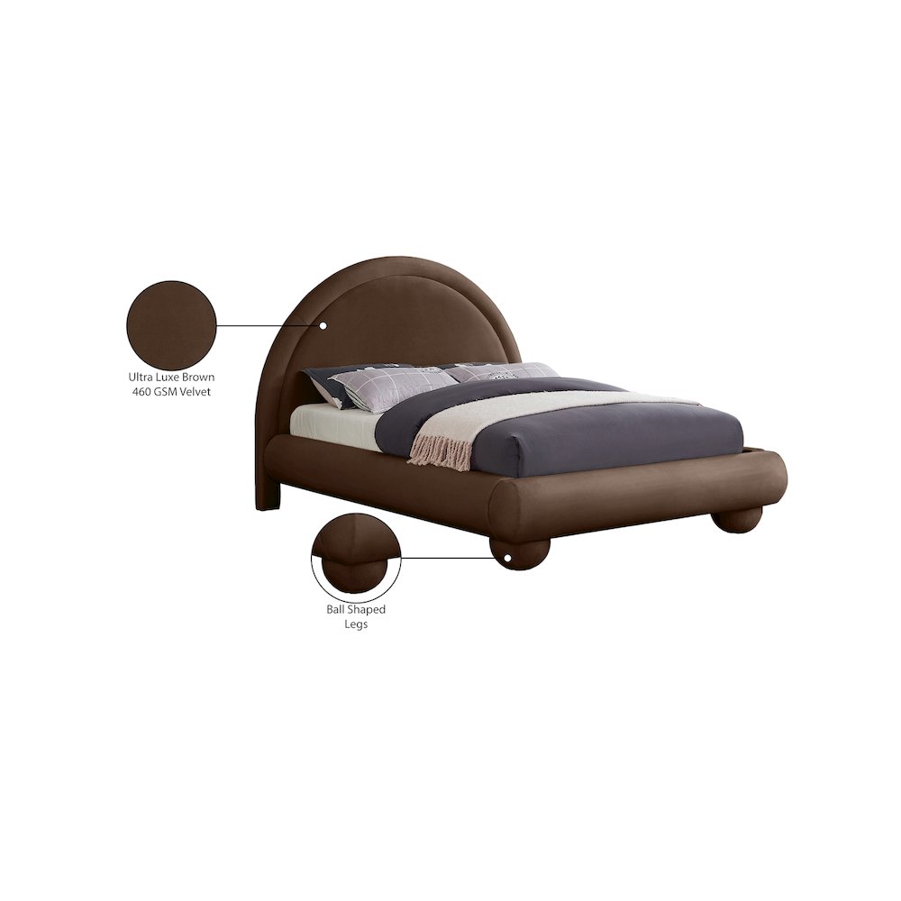 Madrid Brown Velvet Full Bed