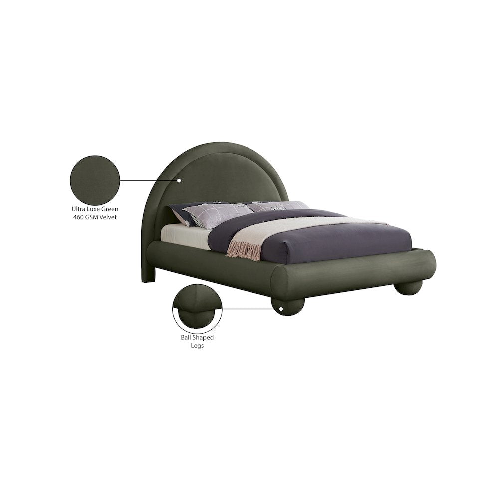 Madrid Green Velvet King Bed