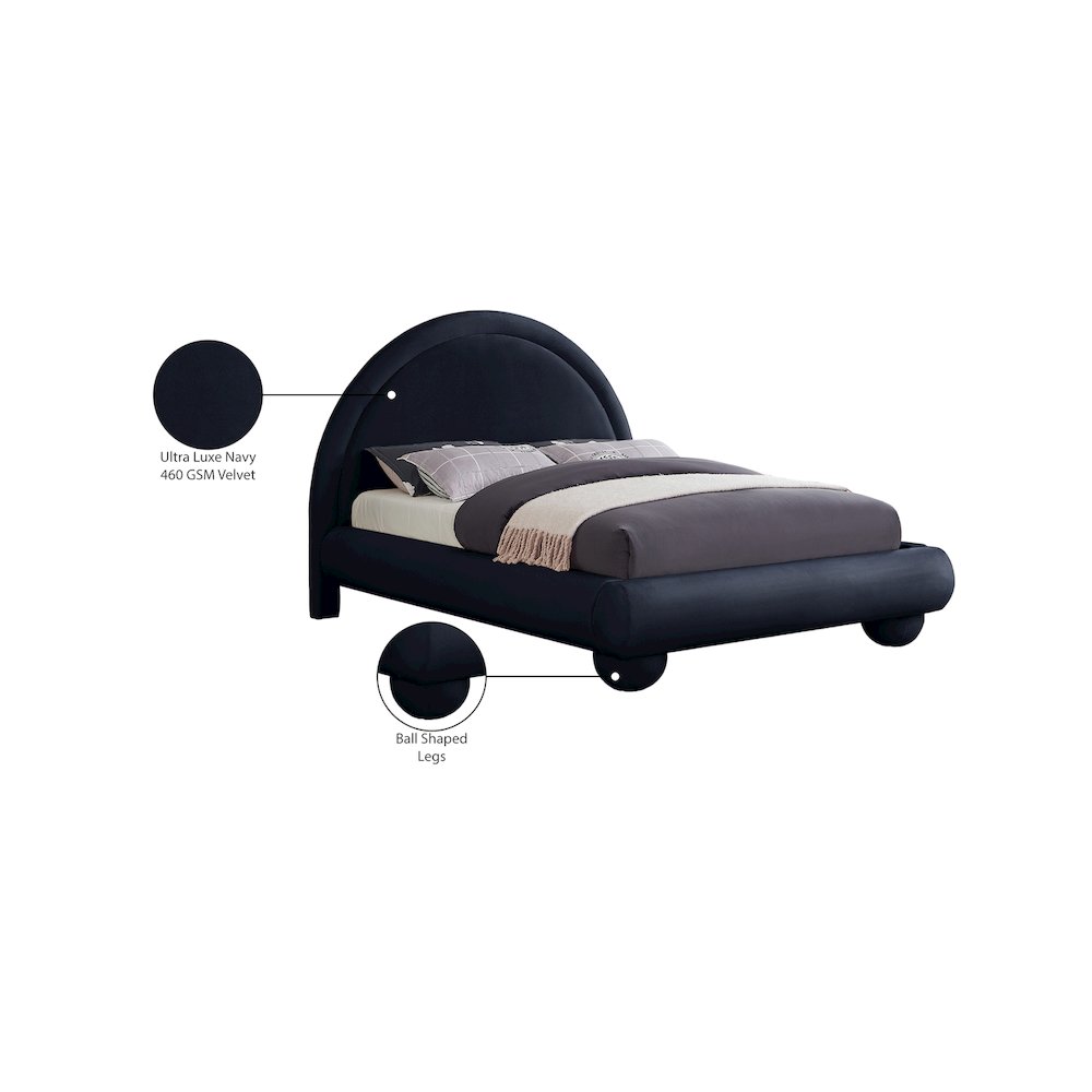 Madrid Navy Velvet Full Bed