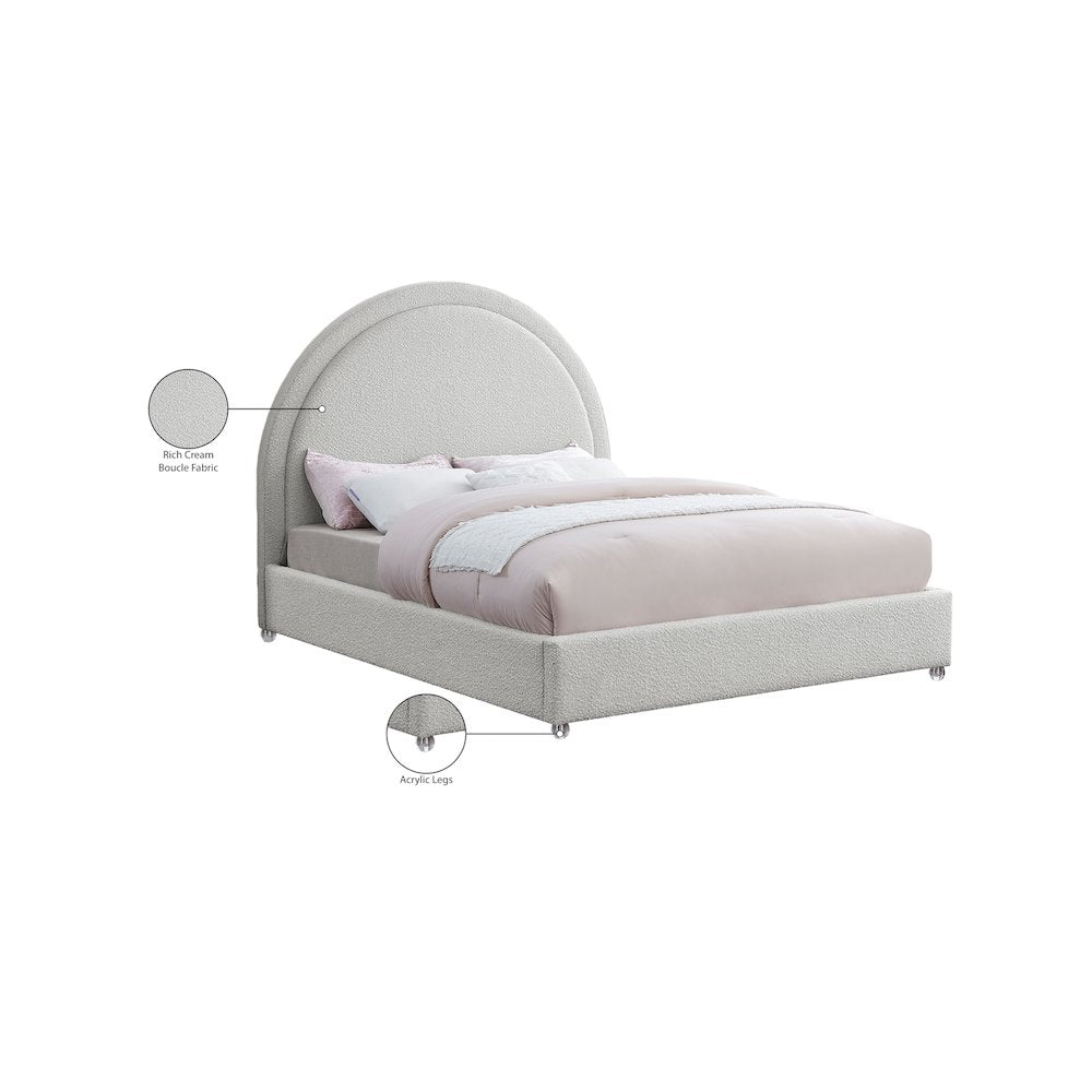 Milo Cream Fabric Queen Bed