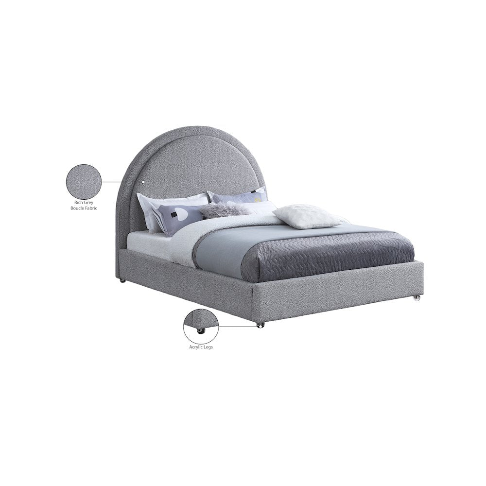 Milo Grey Fabric Queen Bed