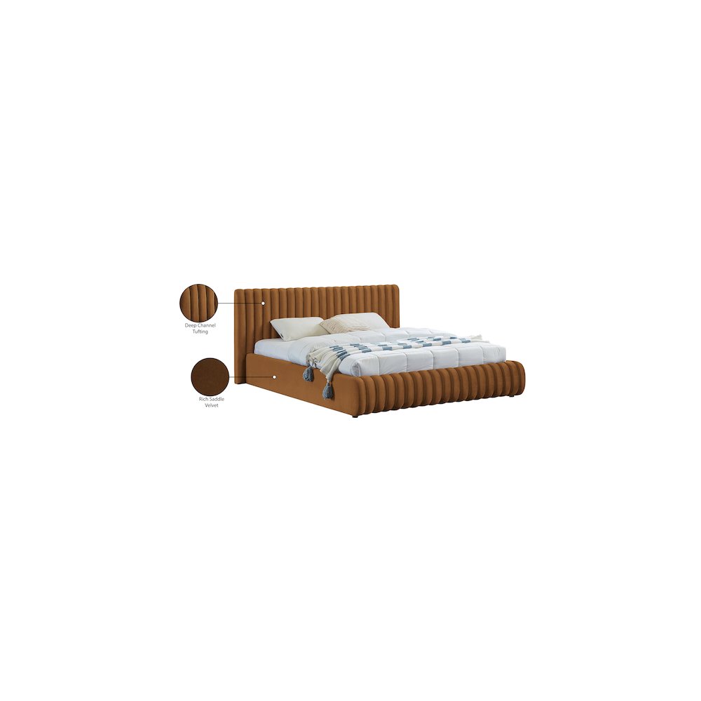 Nico Saddle Velvet Full Bed