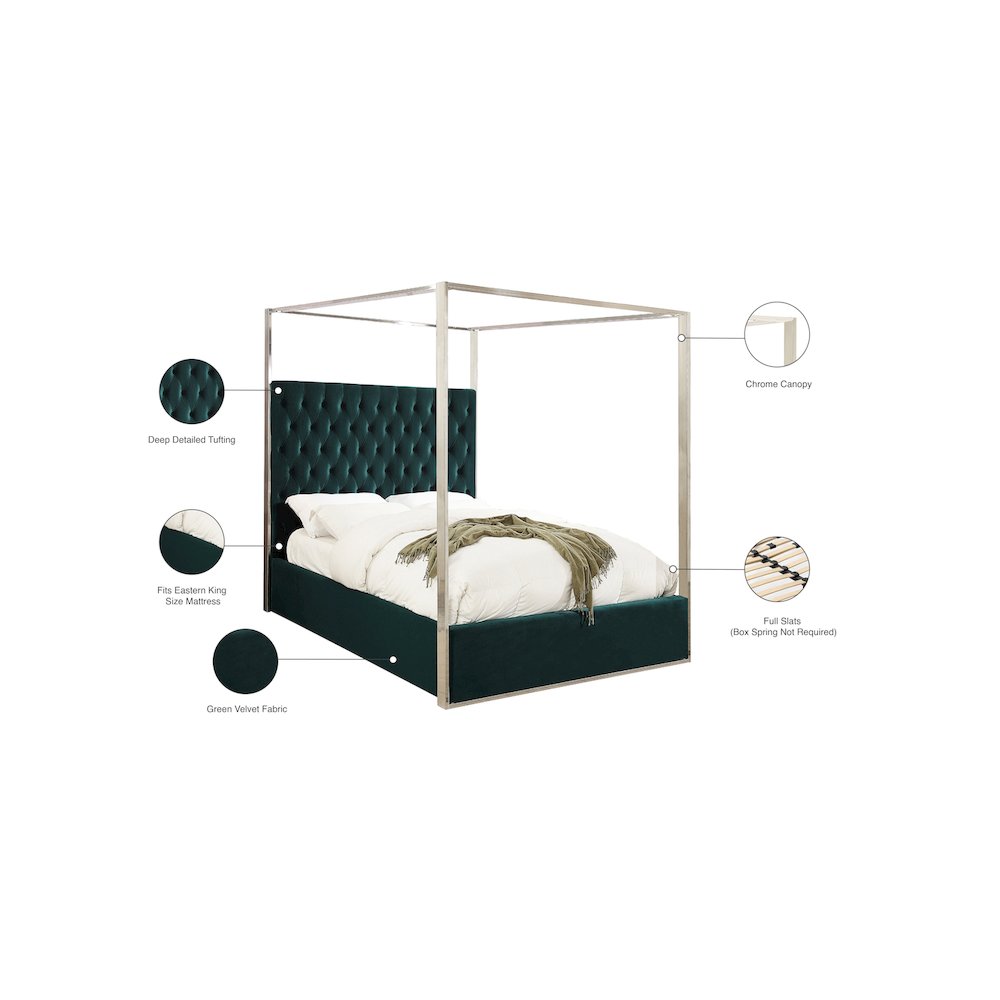 Porter Green Velvet King Bed