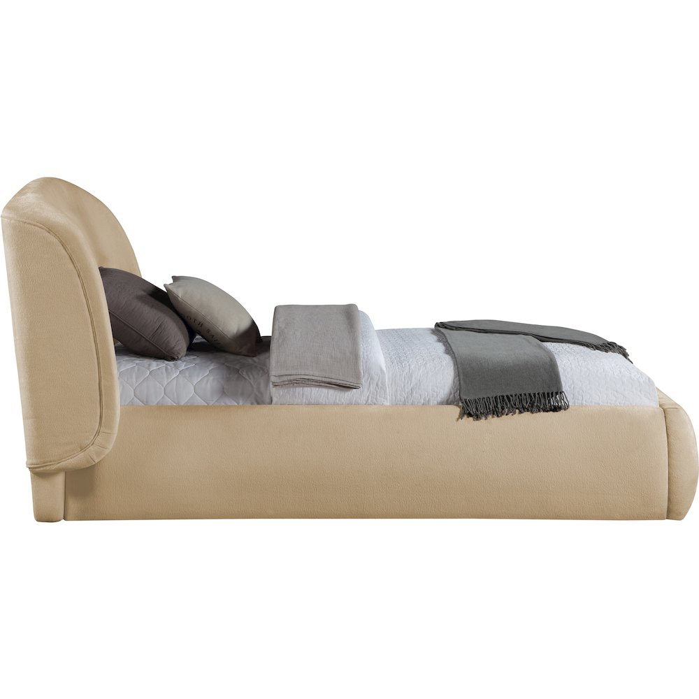 Sandro Beige Chenille Fabric Upholstered Twin Bed