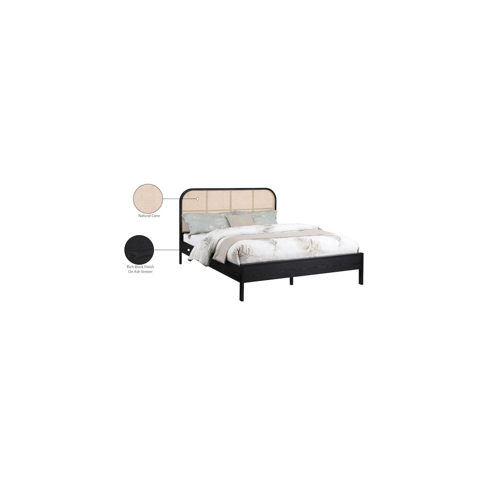 Siena Black Ash Wood King Bed