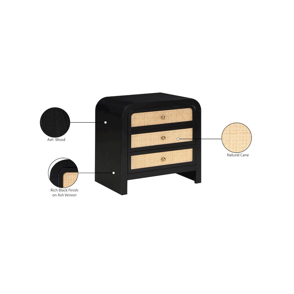 Siena Black Night Stand