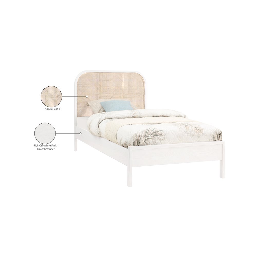 Siena White Ash Wood Twin Bed