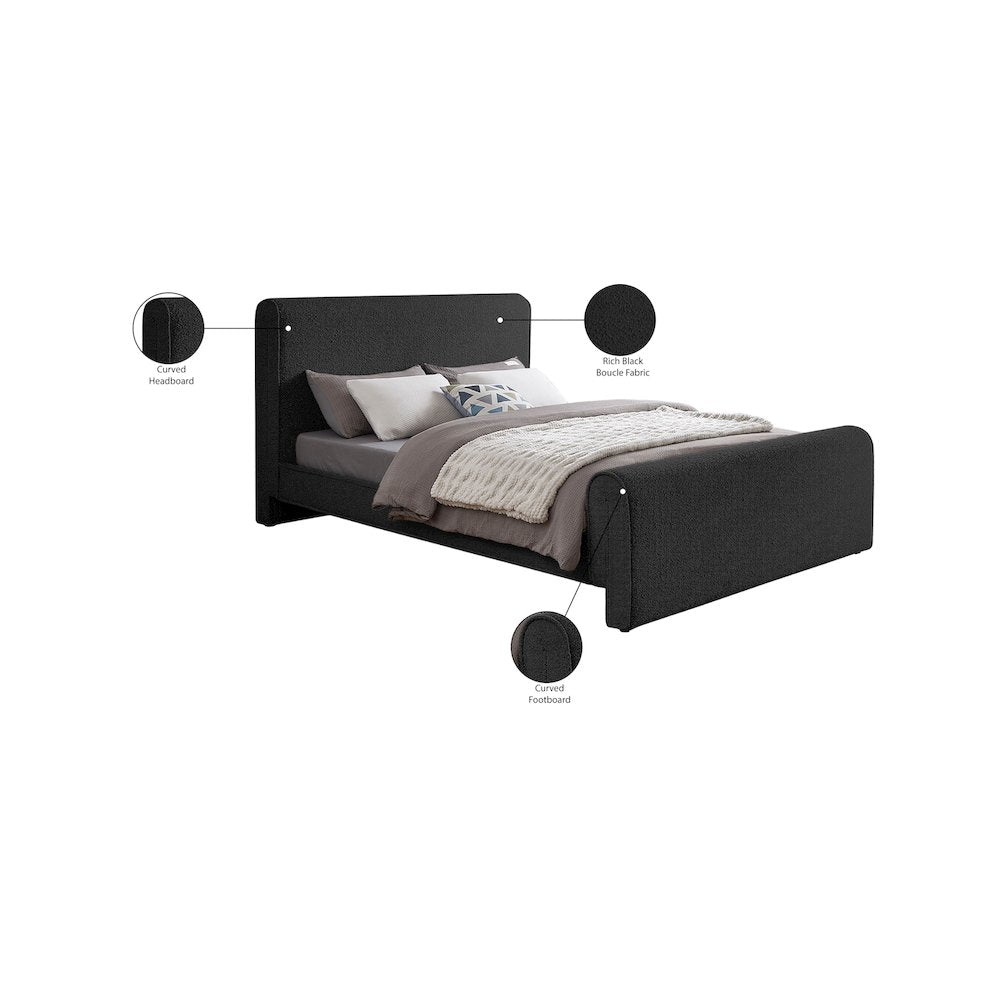 Stylus Black Boucle Fabric Full Bed