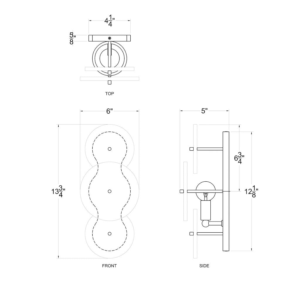 Cosmos 1-Lt Sconce - Matte Black
