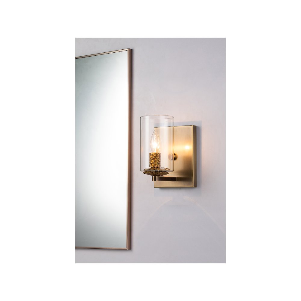 Bolivar 1-Light Wall Sconce in Antique Brass